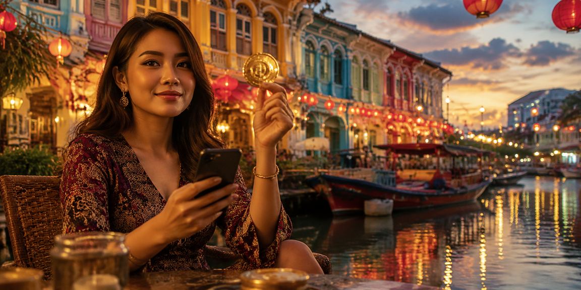 Paparan kasino mudah alih gaya Pulau Pinang menggambarkan akses permainan popular dari telefon